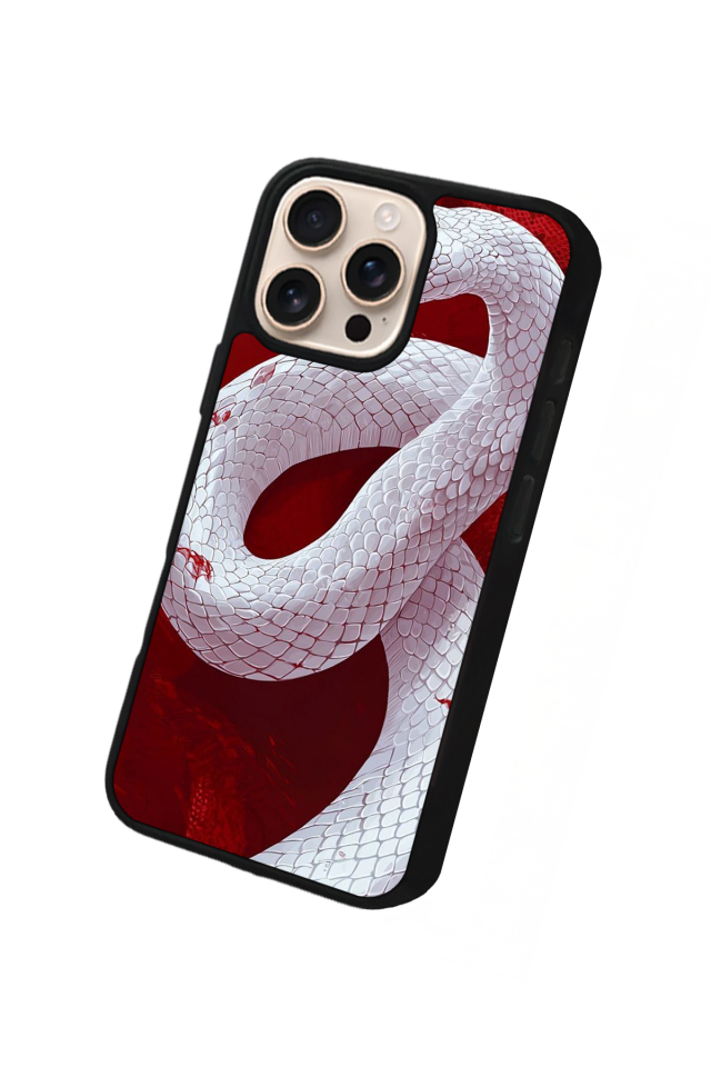 iPhone 16 Pro Uyumlu Yılan Tasarımlı Glossy Premium Kılıf