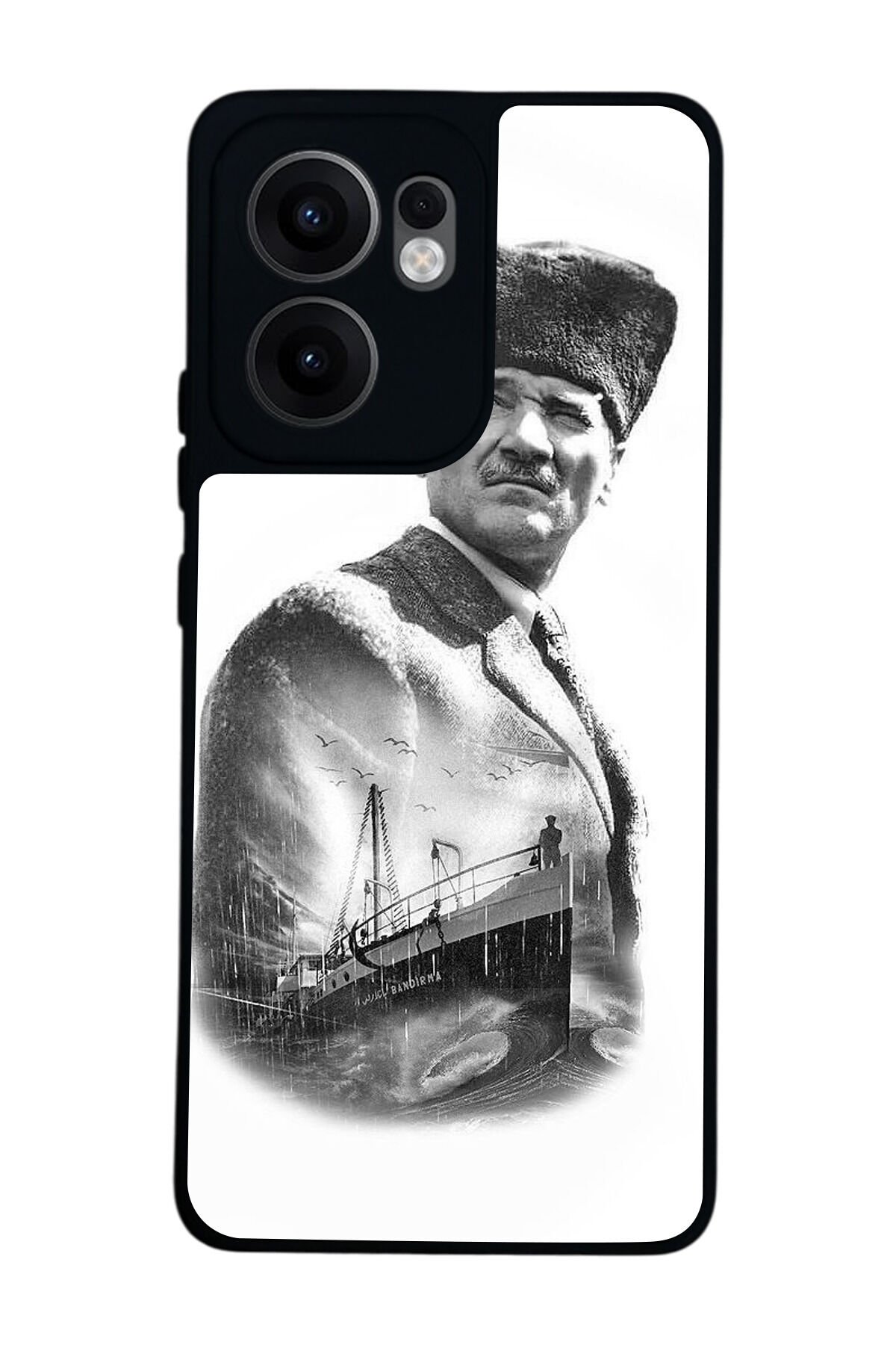 Oppo Reno 13F Uyumlu Mustafa Kemal Ataturk Tasarımlı Glossy Premium Kılıf