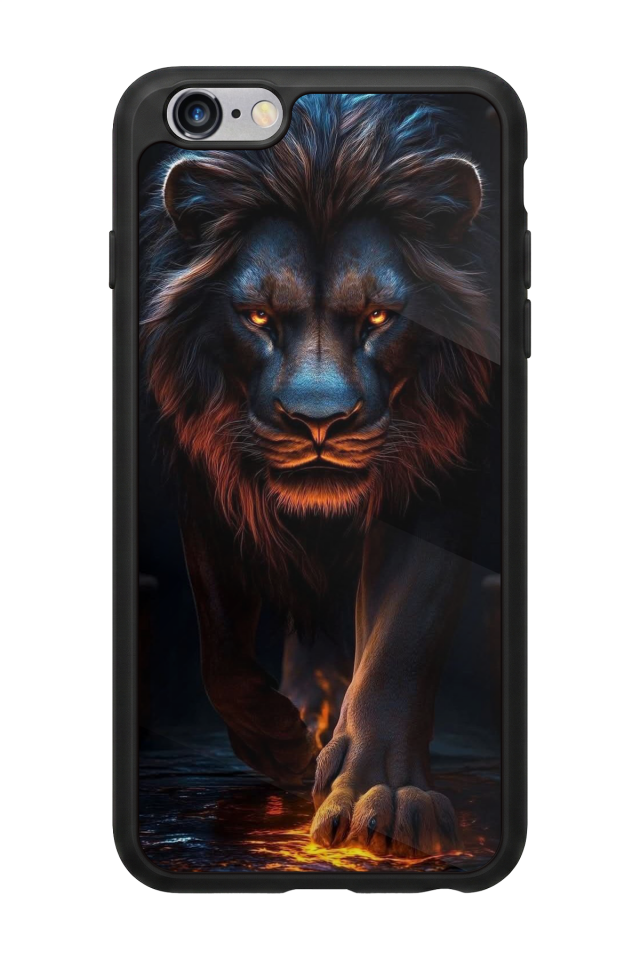 iPhone 6 Plus Uyumlu Aslan Tasarımlı Glossy Premium Kılıf