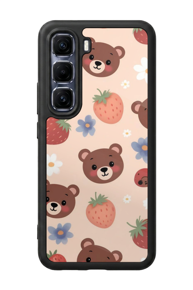 Infinix Hot 60 Pro Plus Uyumlu Ayı Tasarımlı Glossy Premium Kılıf