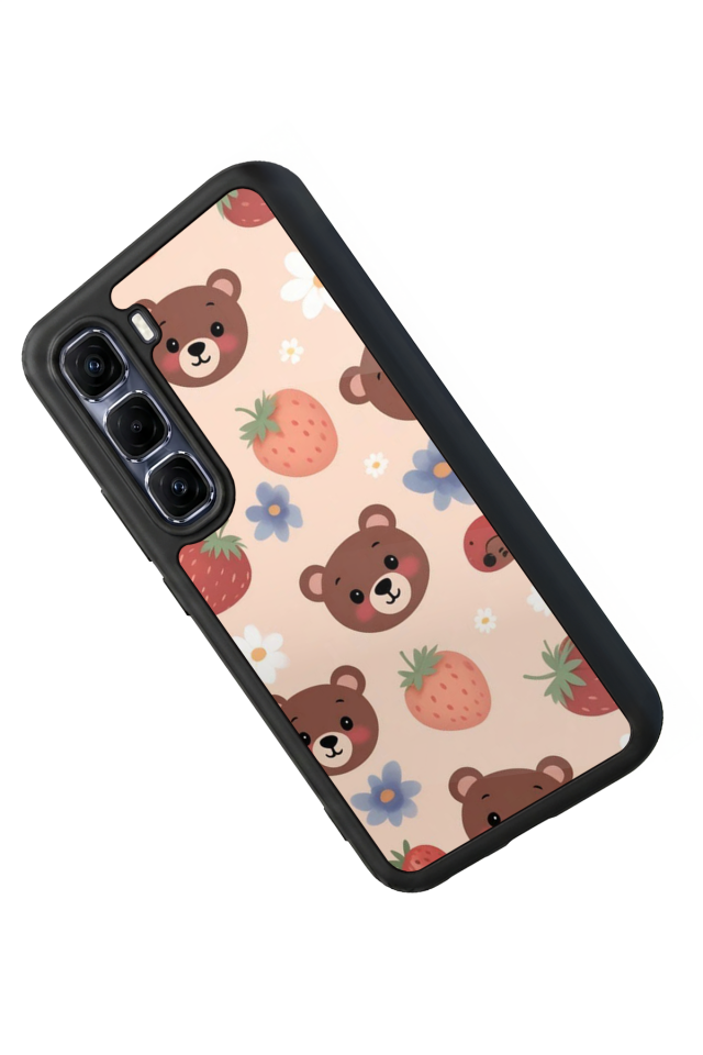 Infinix Hot 60 Pro Plus Uyumlu Ayı Tasarımlı Glossy Premium Kılıf