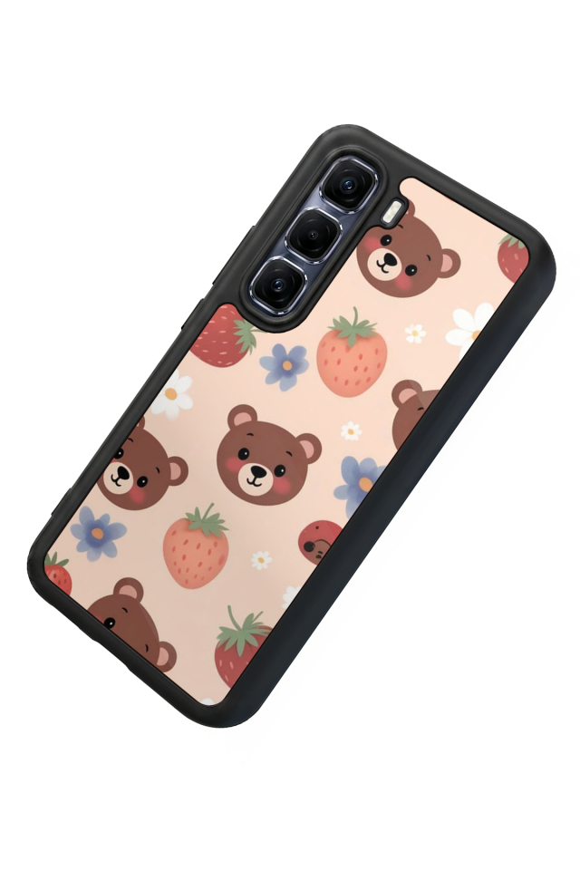 Infinix Hot 60 Pro Plus Uyumlu Ayı Tasarımlı Glossy Premium Kılıf