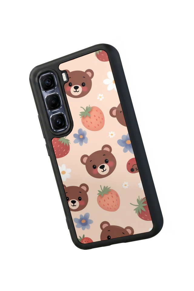 Infinix Hot 60 Pro Plus Uyumlu Ayı Tasarımlı Glossy Premium Kılıf