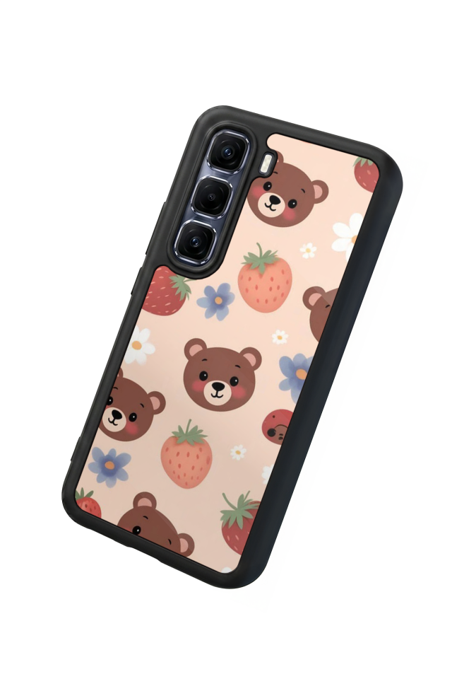 Infinix Hot 60 Pro Plus Uyumlu Ayı Tasarımlı Glossy Premium Kılıf