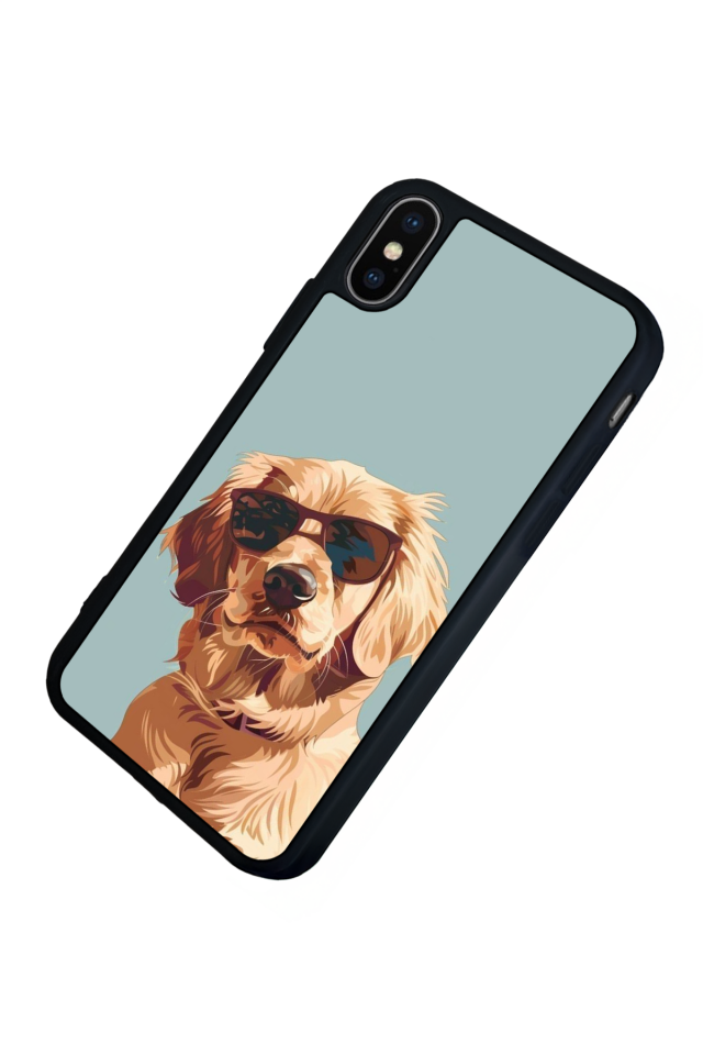 iPhone X/ XS Uyumlu Golden Kopek Tasarımlı Glossy Premium Kılıf