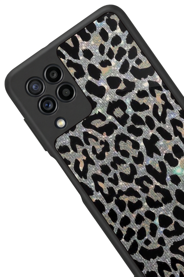 Samsung Galaxy M32 Uyumlu Hologram Leopar Tasarımlı Glossy Premium Kılıf
