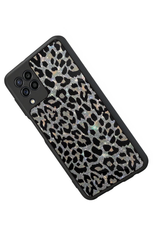 Samsung Galaxy M32 Uyumlu Hologram Leopar Tasarımlı Glossy Premium Kılıf
