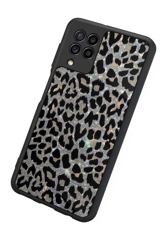 Samsung Galaxy M32 Uyumlu Hologram Leopar Tasarımlı Glossy Premium Kılıf