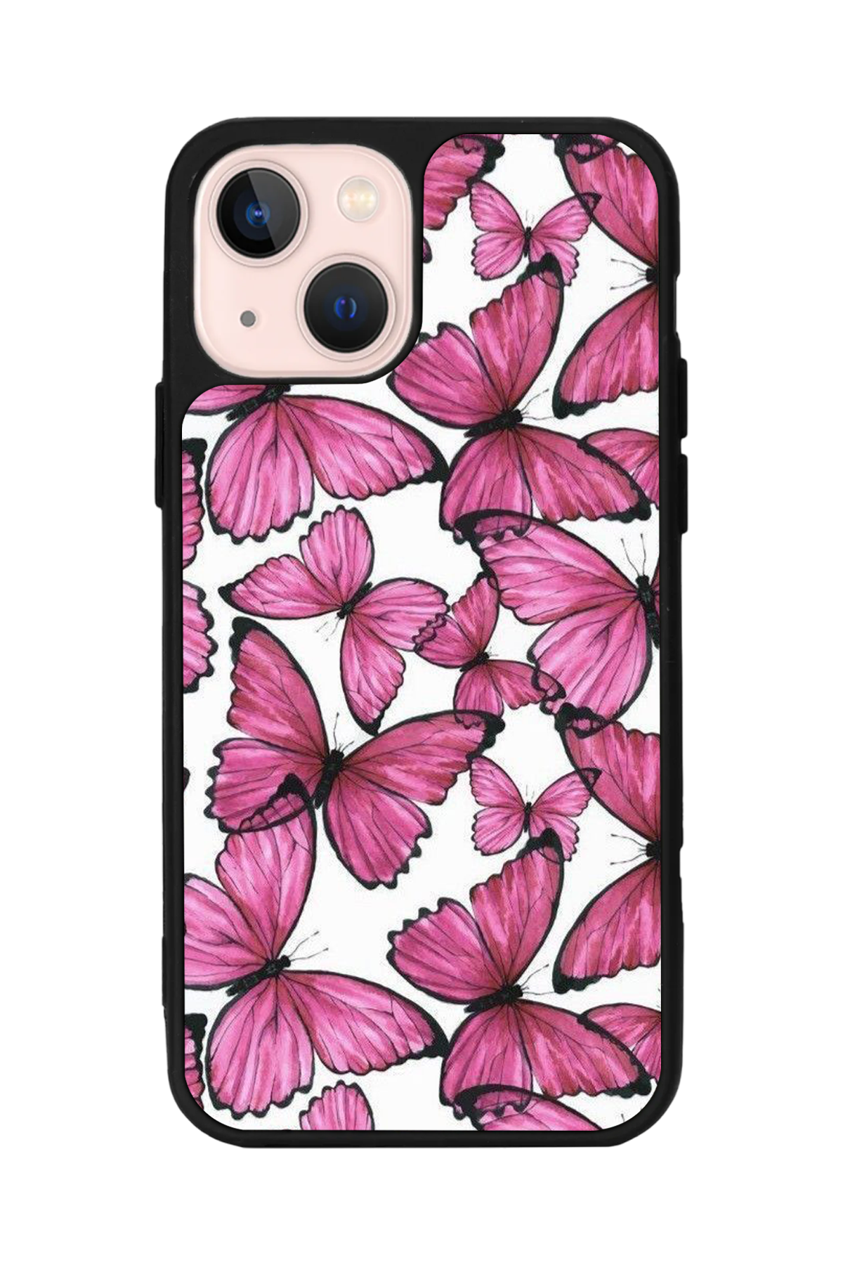 iPhone 14 Plus Uyumlu Kelebek Tasarımlı Glossy Premium Kılıf