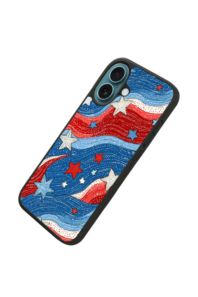 iPhone 16 Uyumlu Retro Yildizlar Tasarımlı Glossy Premium Kılıf