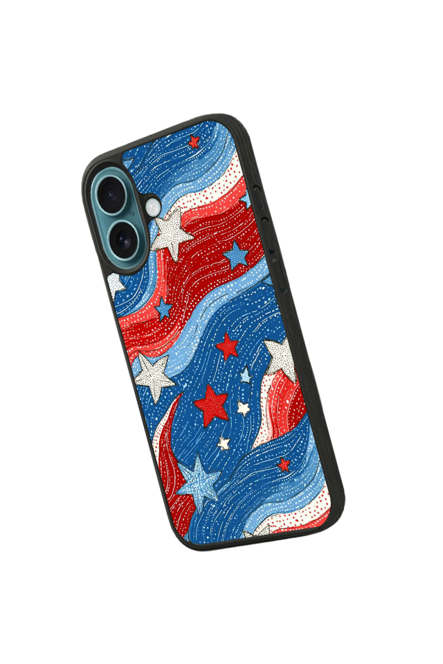 iPhone 16 Uyumlu Retro Yildizlar Tasarımlı Glossy Premium Kılıf