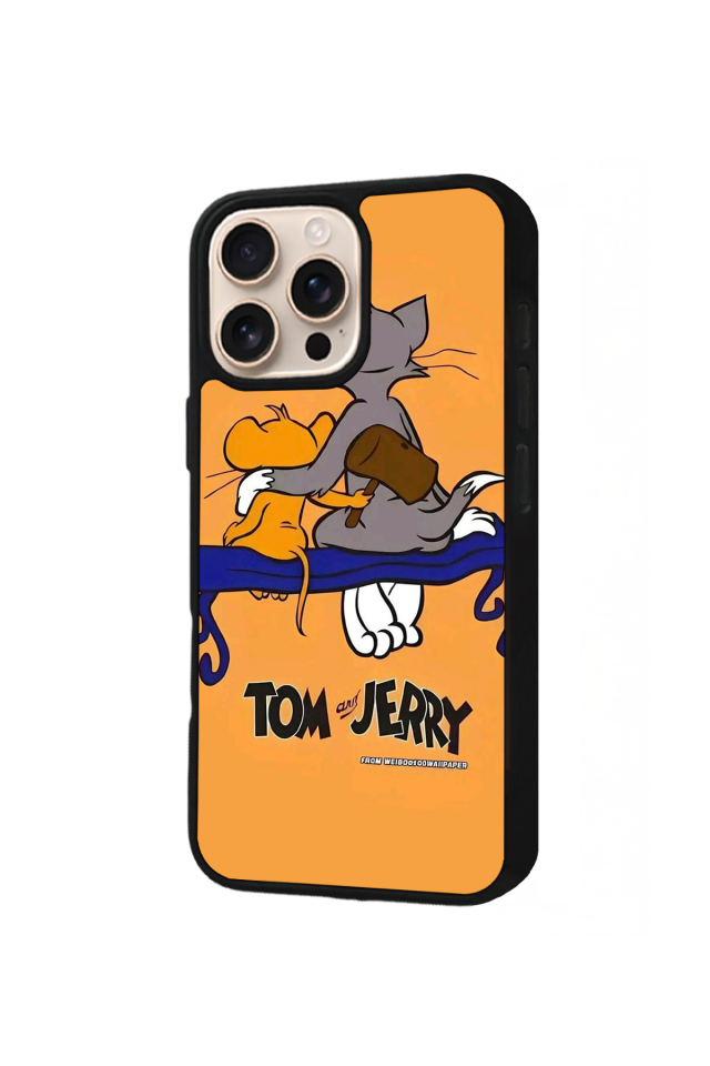 iPhone 14 Pro Uyumlu Tom And Jerry Tasarımlı Glossy Premium Kılıf