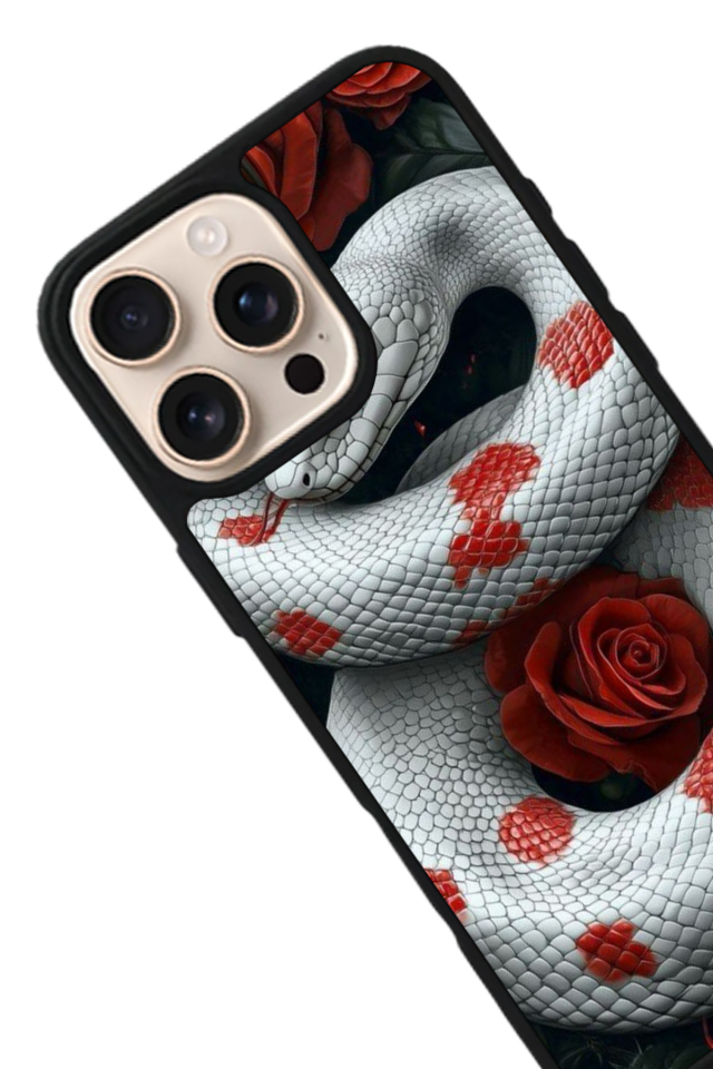 iPhone 16 Pro Uyumlu Yılan Tasarımlı Glossy Premium Kılıf