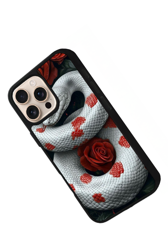 iPhone 16 Pro Uyumlu Yılan Tasarımlı Glossy Premium Kılıf