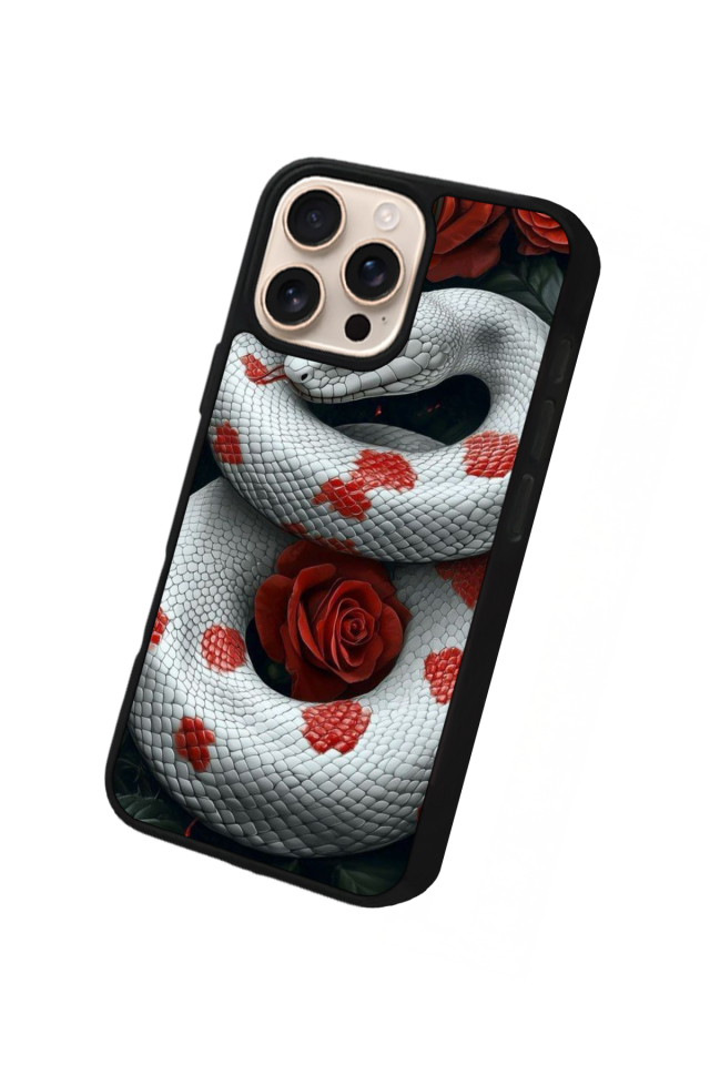 iPhone 16 Pro Uyumlu Yılan Tasarımlı Glossy Premium Kılıf