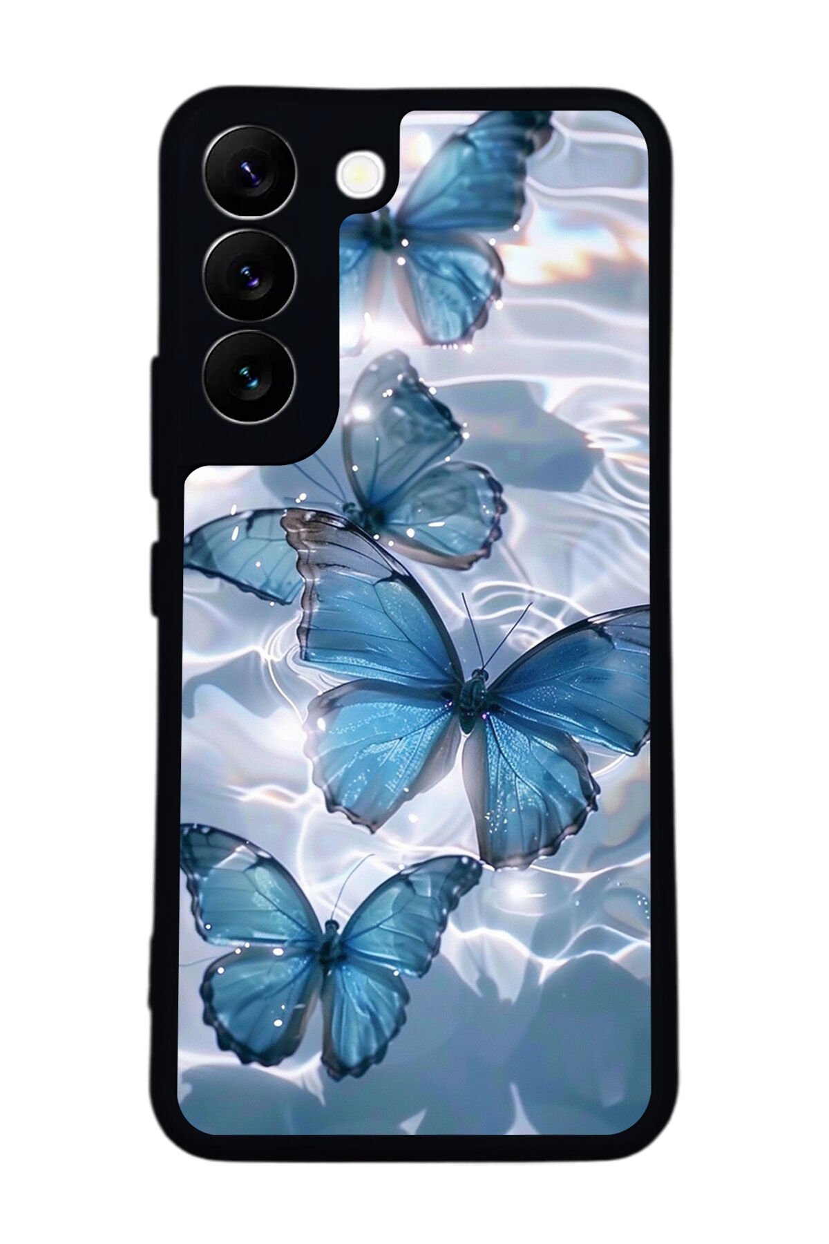 Samsung Galaxy S22 Uyumlu Kelebek Tasarımlı Glossy Premium Kılıf