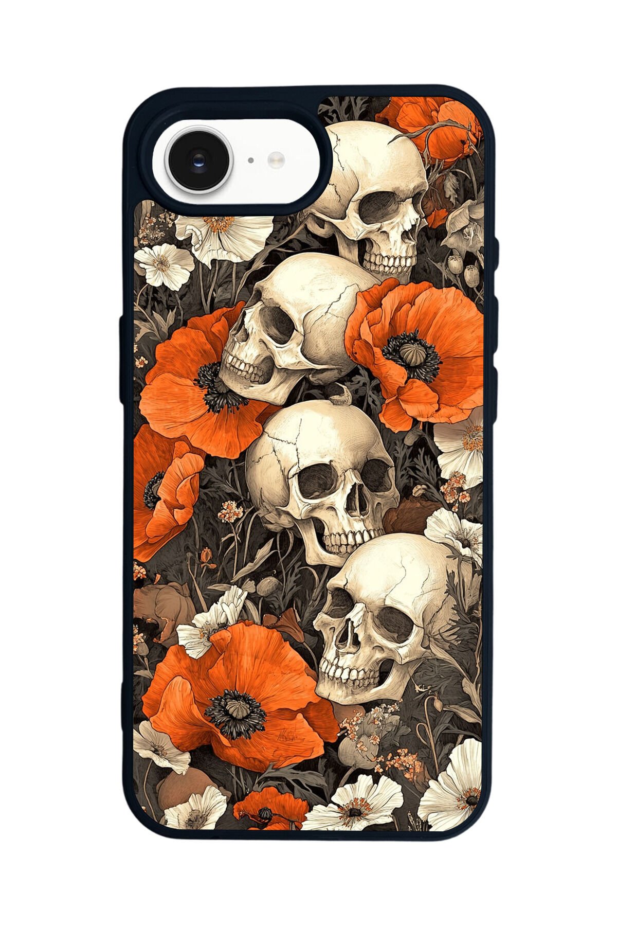 iPhone 16E Uyumlu KuruKafa Tasarımlı Glossy Premium Kılıf