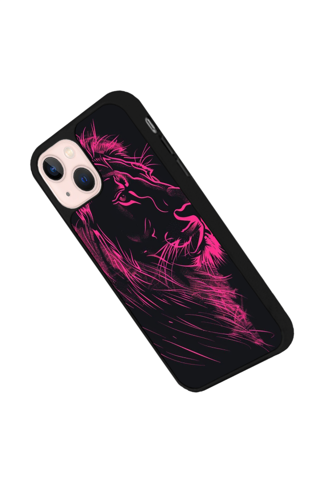 iPhone 13 Mini Uyumlu Aslan Tasarımlı Glossy Premium Kılıf