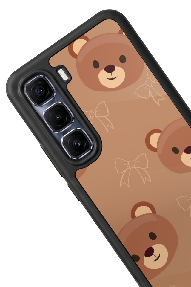 Infinix Hot 60 Pro Plus Uyumlu Ayı Tasarımlı Glossy Premium Kılıf