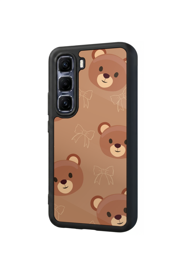 Infinix Hot 60 Pro Plus Uyumlu Ayı Tasarımlı Glossy Premium Kılıf