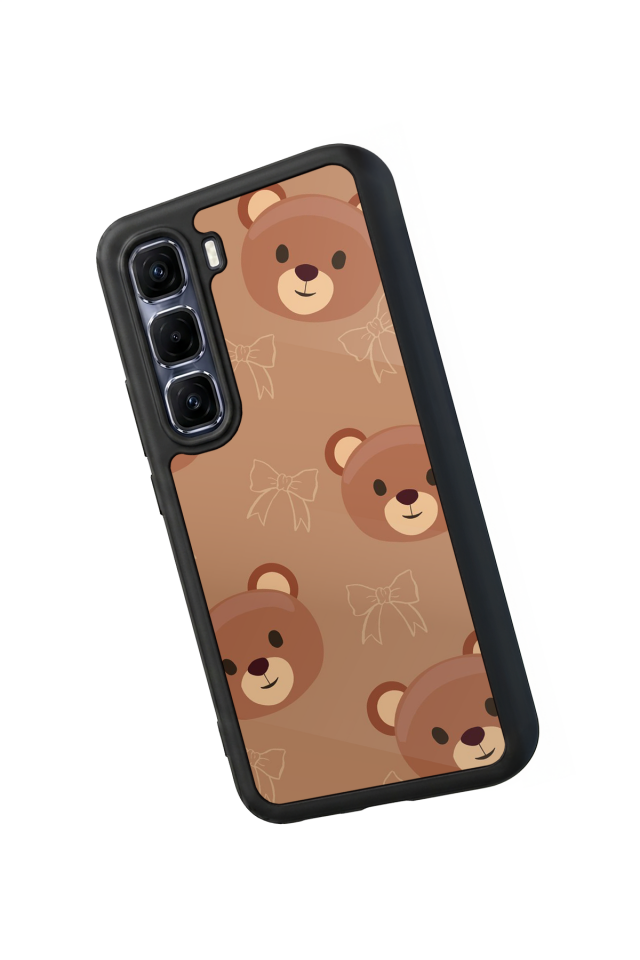 Infinix Hot 60 Pro Plus Uyumlu Ayı Tasarımlı Glossy Premium Kılıf