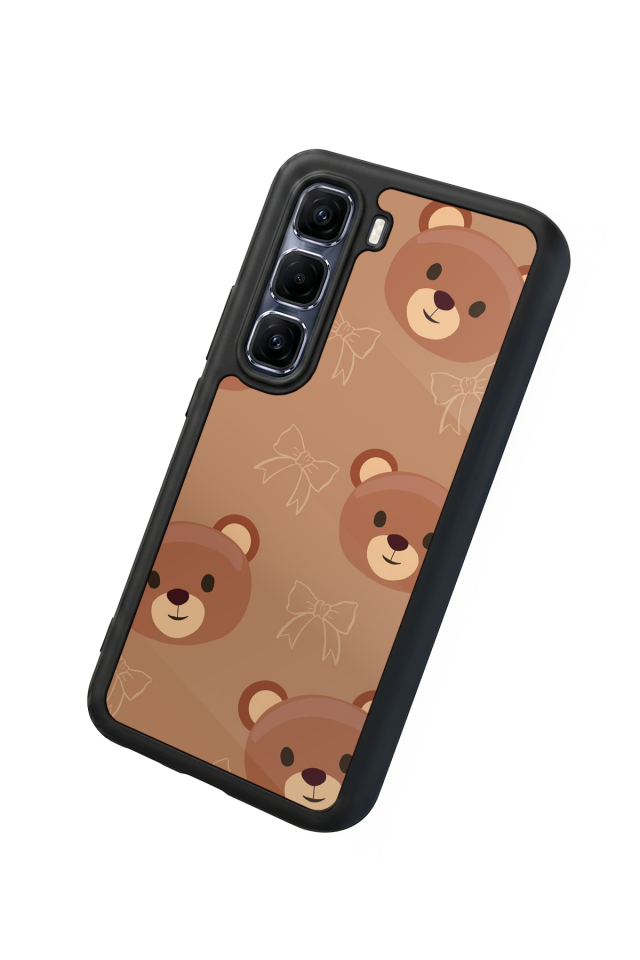 Infinix Hot 60 Pro Plus Uyumlu Ayı Tasarımlı Glossy Premium Kılıf