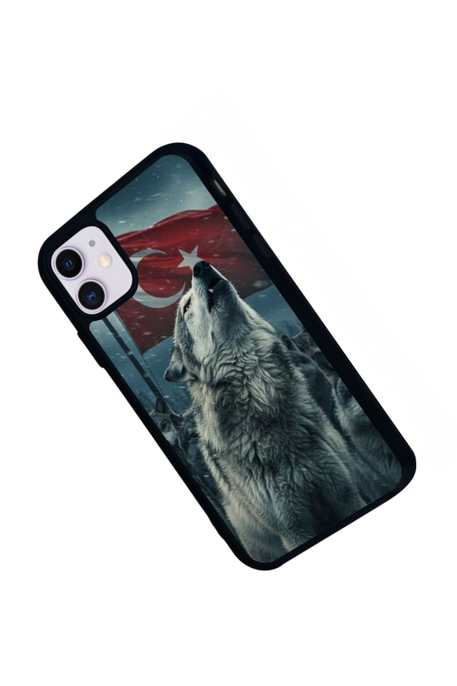 iPhone 11 Uyumlu Bozkurt Tasarımlı Glossy Premium Kılıf