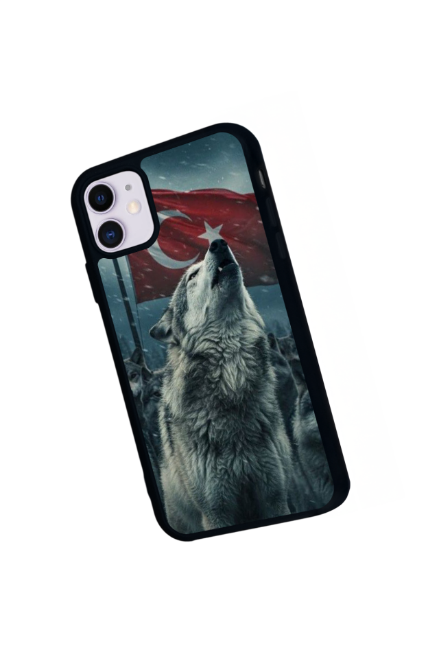 iPhone 11 Uyumlu Bozkurt Tasarımlı Glossy Premium Kılıf