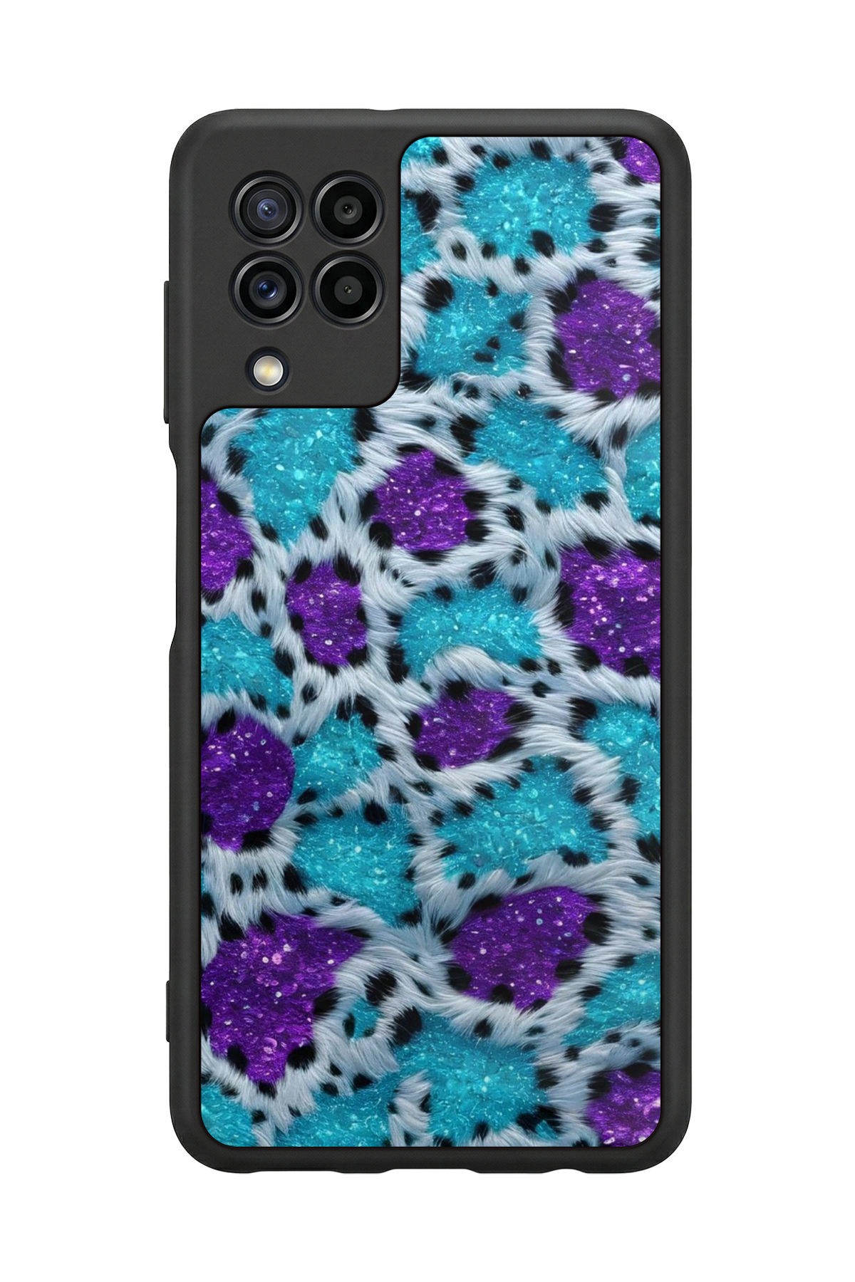 Samsung Galaxy M32 Uyumlu Hologram Leopar Tasarımlı Glossy Premium Kılıf