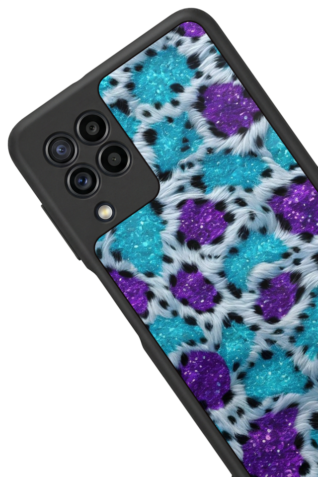 Samsung Galaxy M32 Uyumlu Hologram Leopar Tasarımlı Glossy Premium Kılıf
