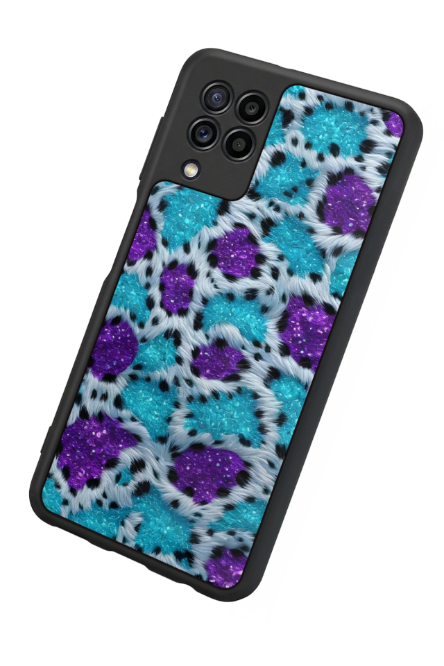 Samsung Galaxy M32 Uyumlu Hologram Leopar Tasarımlı Glossy Premium Kılıf