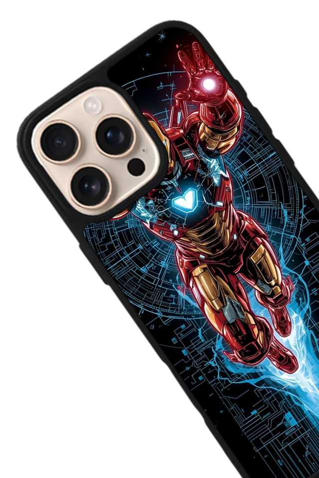iPhone 16 Pro Uyumlu Iron Man ( Demir Adam ) Tasarımlı Glossy Premium Kılıf