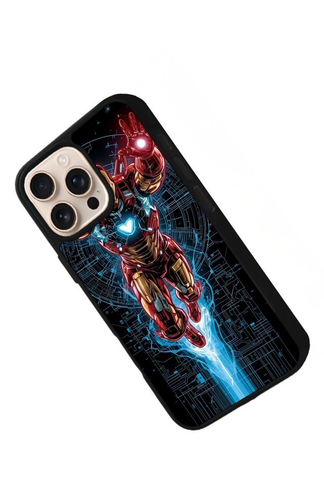 iPhone 16 Pro Uyumlu Iron Man ( Demir Adam ) Tasarımlı Glossy Premium Kılıf