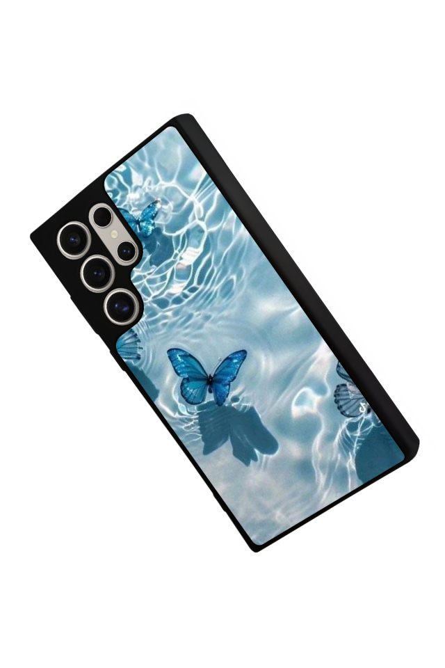 Samsung Galaxy S22 Ultra Uyumlu Kelebek Tasarımlı Glossy Premium Kılıf