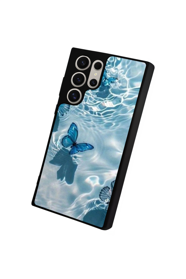 Samsung Galaxy S22 Ultra Uyumlu Kelebek Tasarımlı Glossy Premium Kılıf