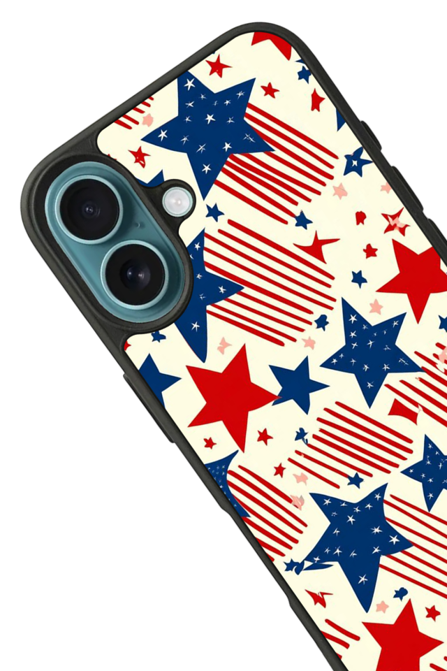 iPhone 16 Uyumlu Retro Yildizlar Tasarımlı Glossy Premium Kılıf