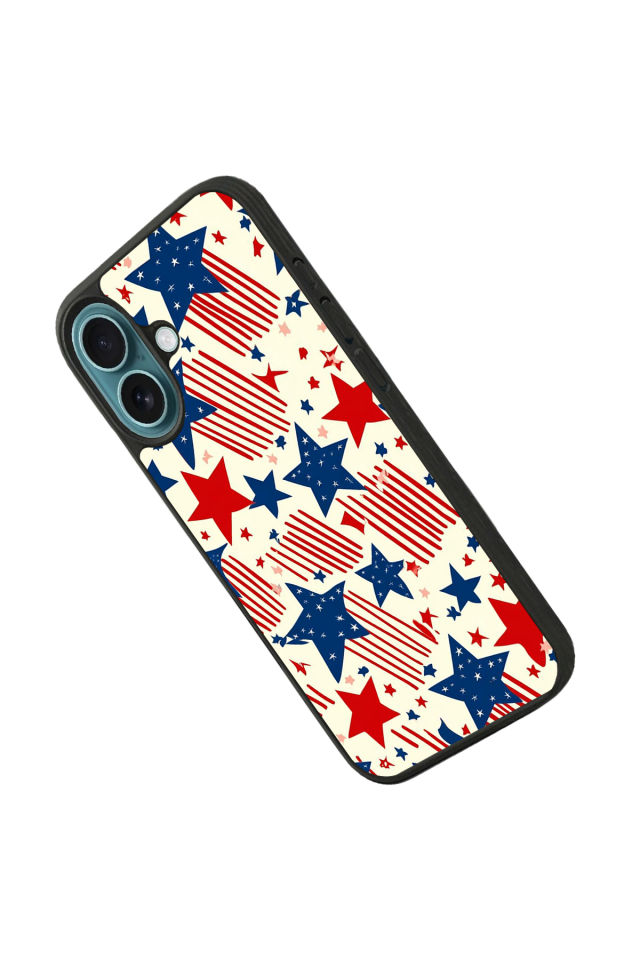 iPhone 16 Uyumlu Retro Yildizlar Tasarımlı Glossy Premium Kılıf