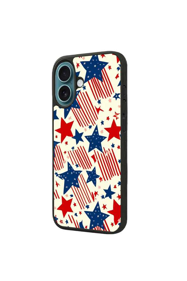 iPhone 16 Uyumlu Retro Yildizlar Tasarımlı Glossy Premium Kılıf