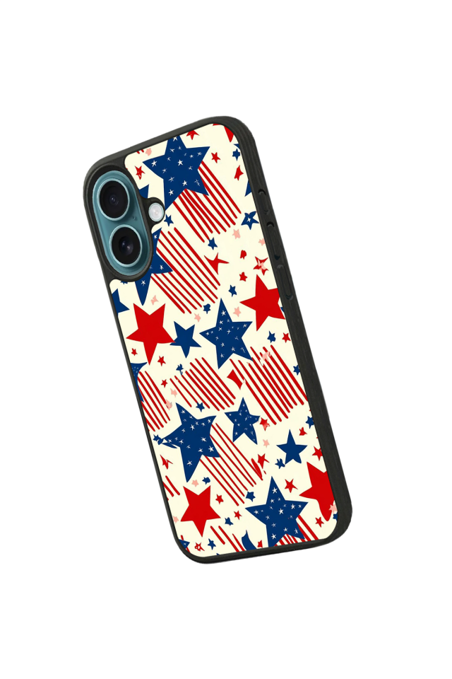 iPhone 16 Uyumlu Retro Yildizlar Tasarımlı Glossy Premium Kılıf