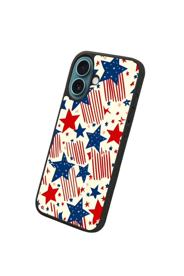 iPhone 16 Uyumlu Retro Yildizlar Tasarımlı Glossy Premium Kılıf