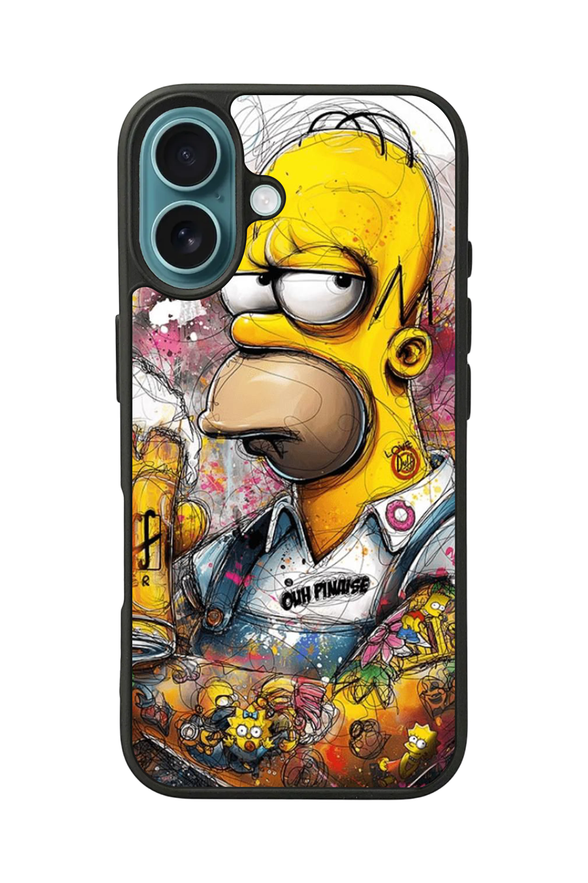 iPhone 16 Plus Uyumlu The Simpsons Tasarımlı Glossy Premium Kılıf