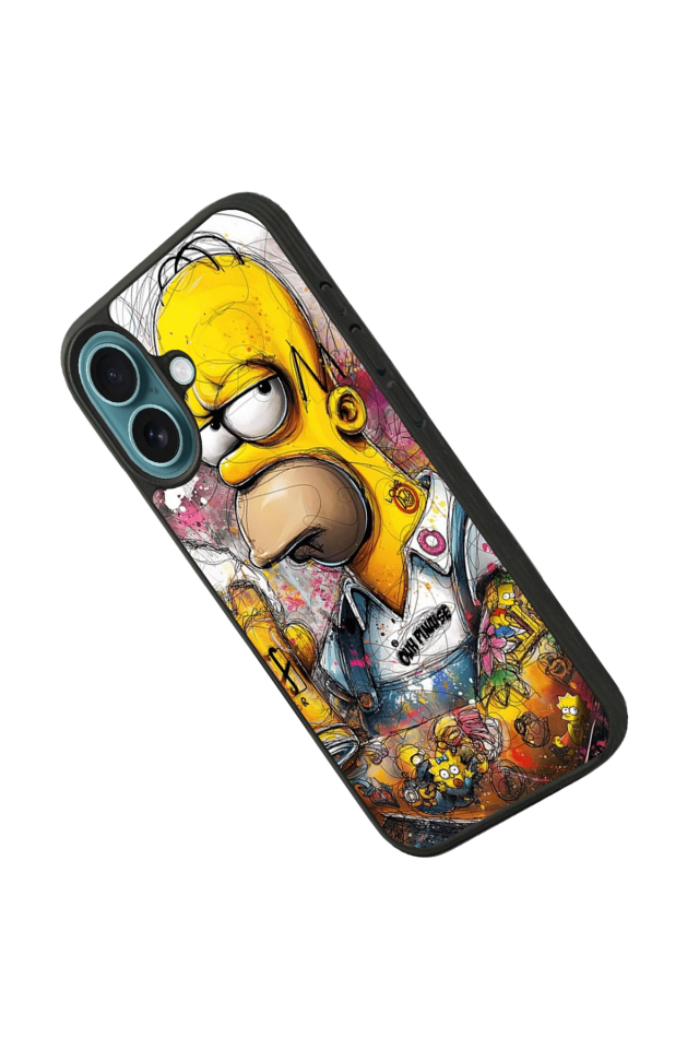 iPhone 16 Plus Uyumlu The Simpsons Tasarımlı Glossy Premium Kılıf