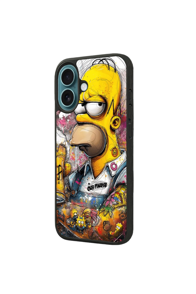 iPhone 16 Plus Uyumlu The Simpsons Tasarımlı Glossy Premium Kılıf