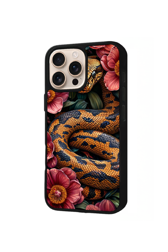 iPhone 16 Pro Uyumlu Yılan Tasarımlı Glossy Premium Kılıf