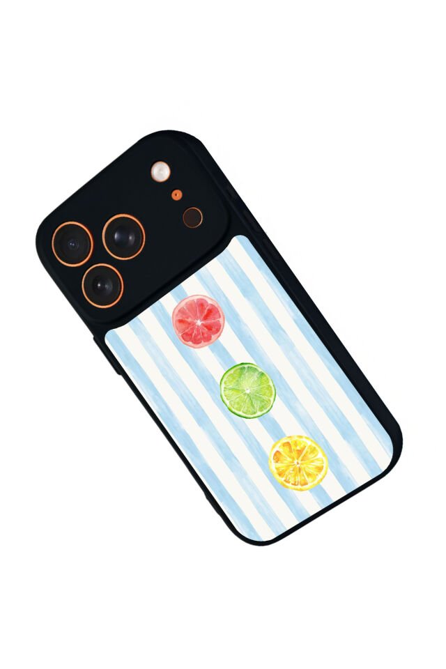 iPhone 17 Pro Uyumlu Limon Tasarımlı Glossy Premium Kılıf