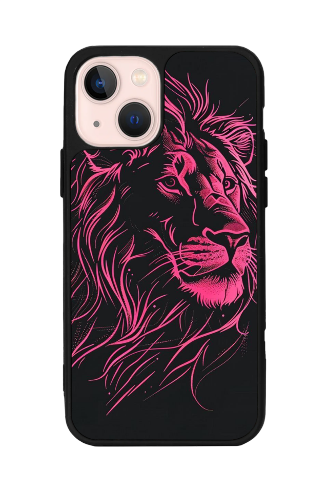 iPhone 13 Mini Uyumlu Aslan Tasarımlı Glossy Premium Kılıf
