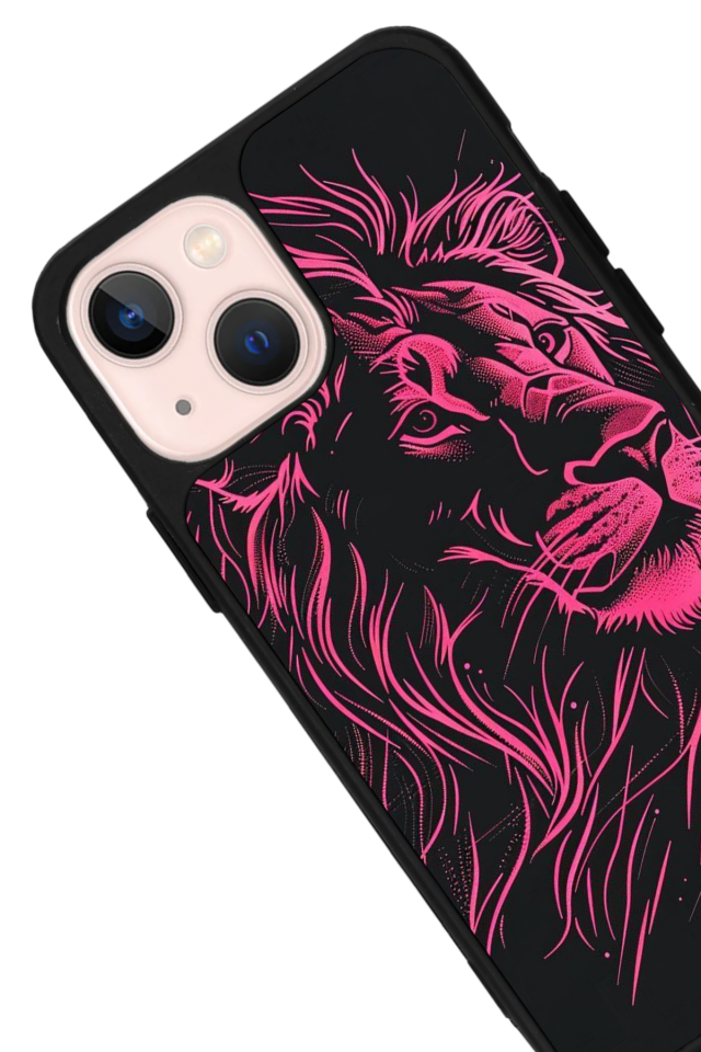 iPhone 13 Mini Uyumlu Aslan Tasarımlı Glossy Premium Kılıf