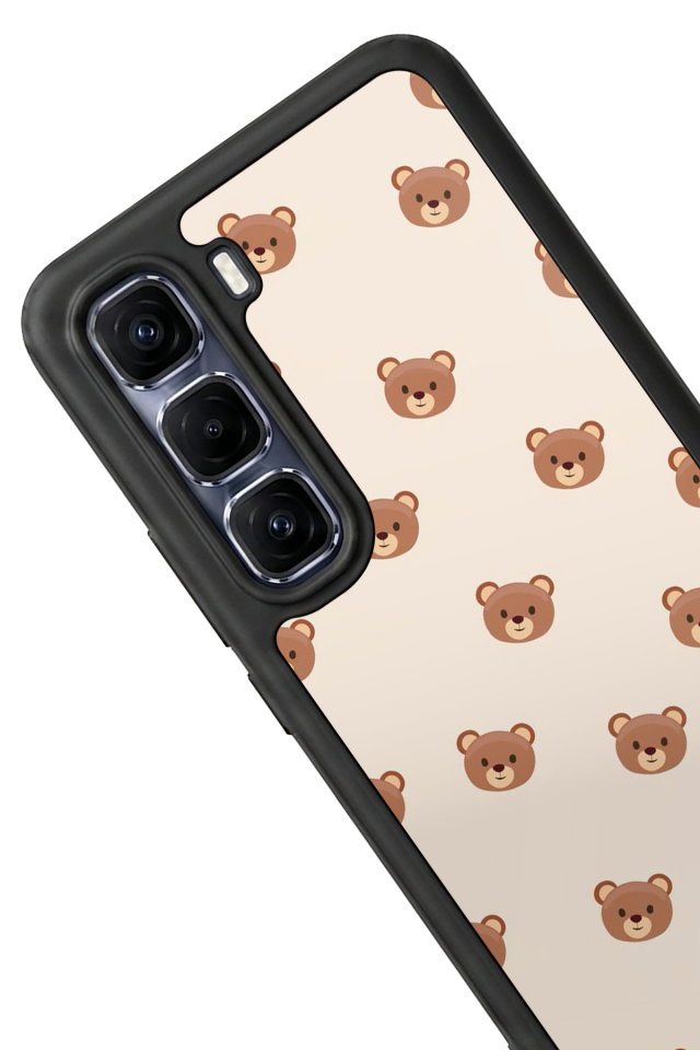 Infinix Hot 60 Pro Plus Uyumlu Ayı Tasarımlı Glossy Premium Kılıf