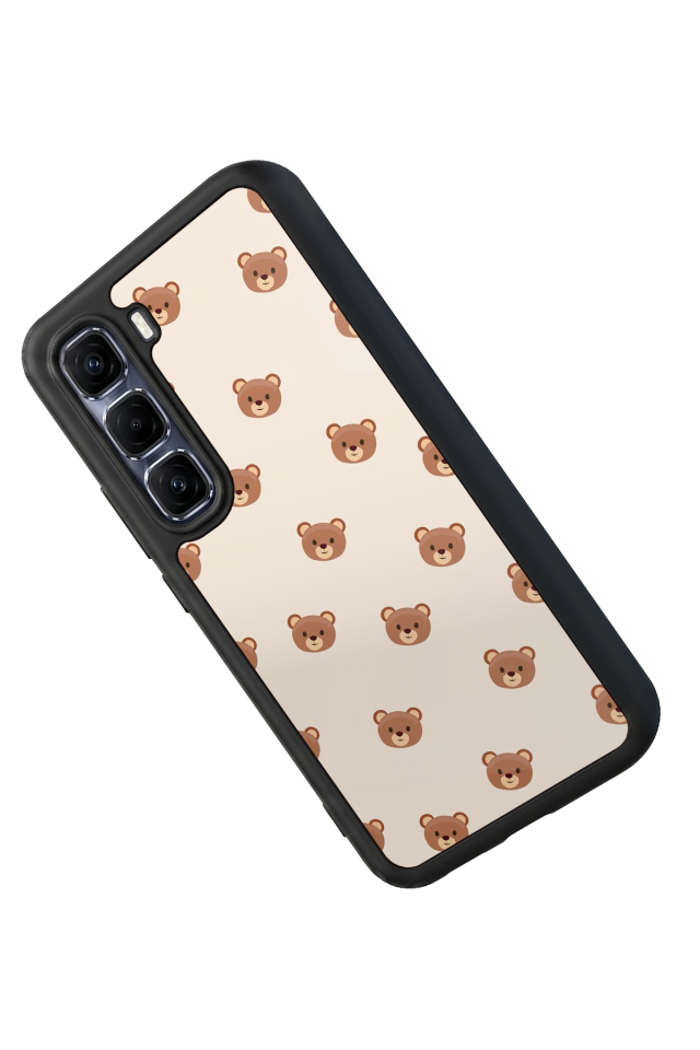 Infinix Hot 60 Pro Plus Uyumlu Ayı Tasarımlı Glossy Premium Kılıf