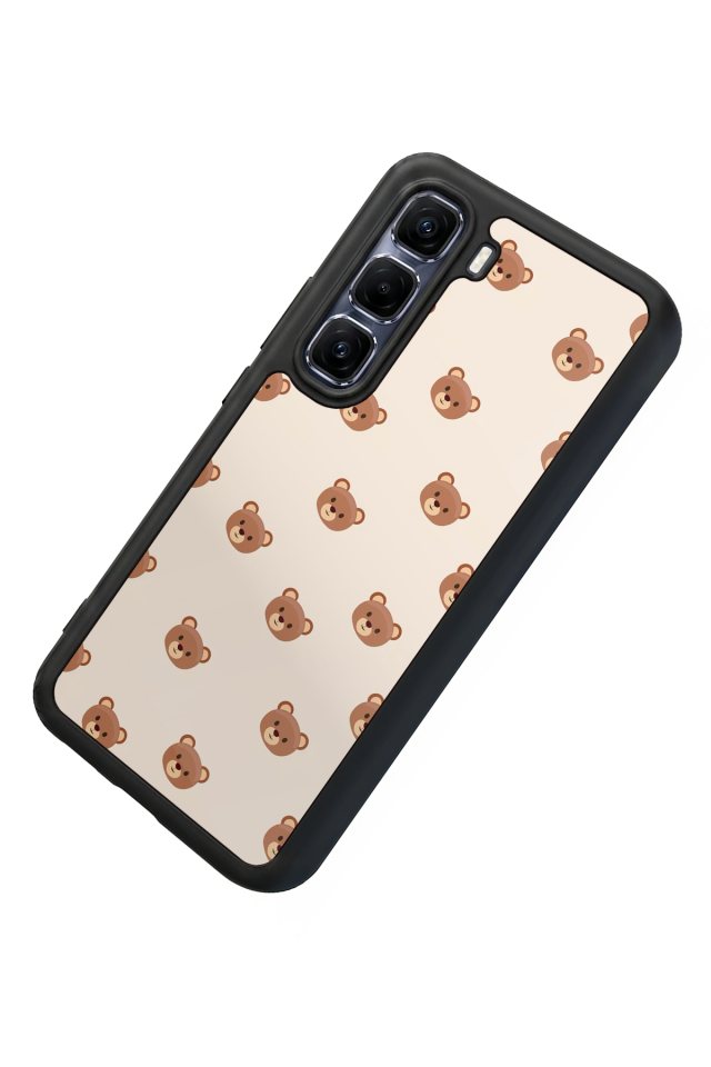 Infinix Hot 60 Pro Plus Uyumlu Ayı Tasarımlı Glossy Premium Kılıf